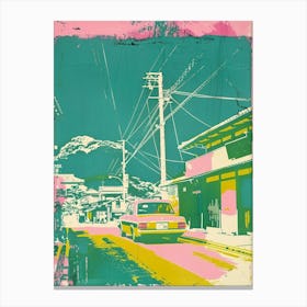  Naoshima Japan Retro Duotone Silkscreen 4 Canvas Print