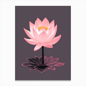 A Pink Lotus In Minimalist Style Vertical Composition 59 Canvas Print