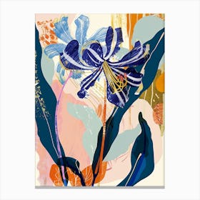 Colourful Flower Illustration Agapanthus 1 Canvas Print