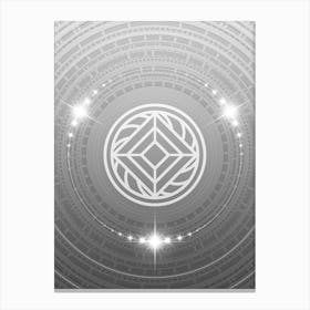 Geometric Glyph in White and Silver with Sparkle Array n.0129 Canvas Print