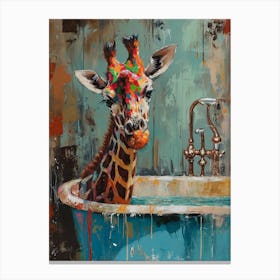 Giraffe Oil Painting Inspired 3 Canvas Print