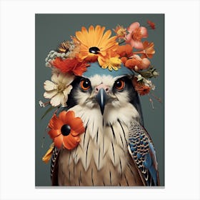 Bird With A Flower Crown American Kestrel 1 Canvas Print