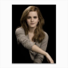 Emma Watson Dots Art Canvas Print