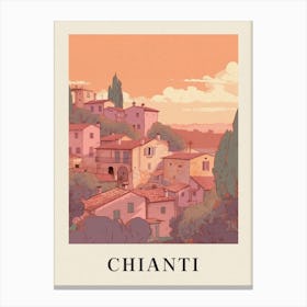 Chianti Vintage Pink Italy Poster Canvas Print