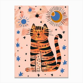 Cat In The Moonlight 2 Canvas Print