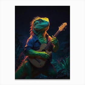 Iguana Playing Guitar 1 Canvas Print