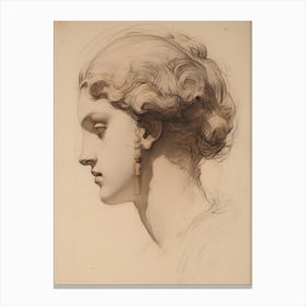 Greek Woman Portrait Sketch Canvas Print