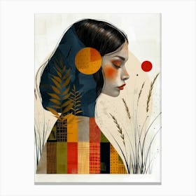 Girl In The Grass Canvas Print