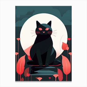 Black Cat Vampire Canvas Print