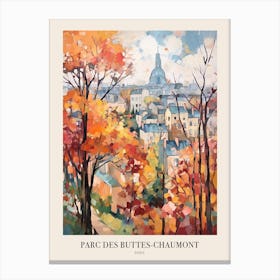 Autumn City Park Painting Parc Des Buttes Chaumont Paris France 1 Poster Canvas Print
