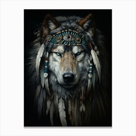 Tundra Wolf Native American 2 Canvas Print