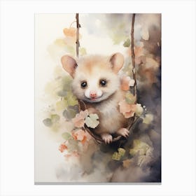 Adorable Chubby Hanging Possum 1 Canvas Print