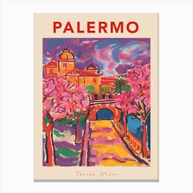 Palermo Italia Travel Poster Canvas Print