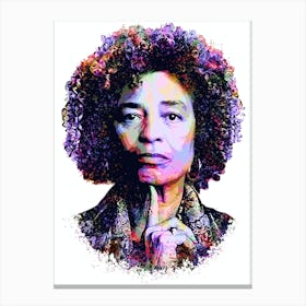 Angela Davis Splash Colorful Art Canvas Print