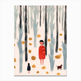 Into The Woods Scene, Tiny People And Illustration 5 Canvas Print