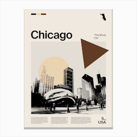 Mid Century Chicago Travel Canvas Print