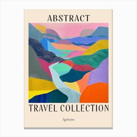 Abstract Travel Collection Poster Tajikistan 2 Canvas Print
