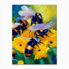 Buzzing Bees 1 Painting Canvas Print