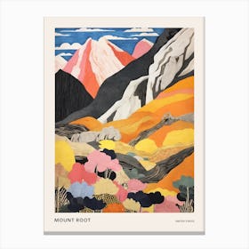 Mount Root United States Colourful Mountain Illustration Poster Canvas Print