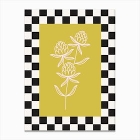 Modern Checkered Flower Poster  16 Canvas Print