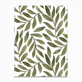 Watercolor Leaves Seamless Pattern Canvas Print