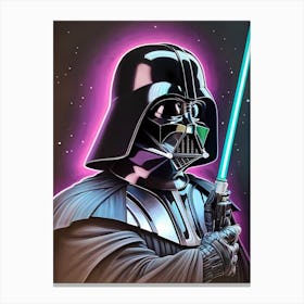 Darth Vader Star Wars Neon Iridescent (44) Canvas Print