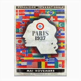 Vintage Travel Poster ― Exposition Internationale Paris 1937 Canvas Print