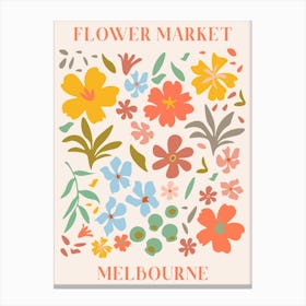 Flower Market - Melbourne - Matisse Style Canvas Print
