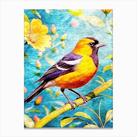 Bird Oriole In Branch Nature Canvas Print