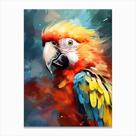 Bright Digital Watercolour Parrot 3 Canvas Print