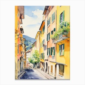 Bergamo, Italy Watercolour Streets 3 Canvas Print