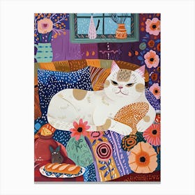 Tea Time With A Exotic Shorthair Cat 3 Canvas Print