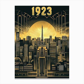 Aihrgdesign A Vintage Travel Poster Showcasing Art Deco Archi 43f02846 837b 4f94 B0ff 4682ac470be7 3 Canvas Print