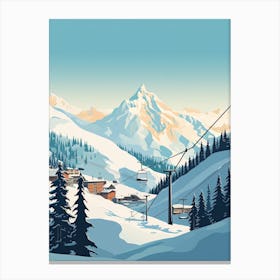 Courchevel   France, Ski Resort Illustration 0 Simple Style Canvas Print