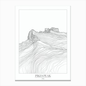 Pikes Peak Usa Line Drawing 3 Poster Canvas Print