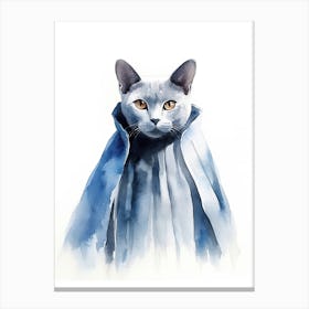Russian Blue Cat As A Jedi 4 Canvas Print