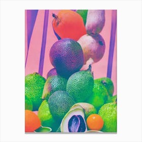 Jicama Risograph Retro Poster vegetable Canvas Print