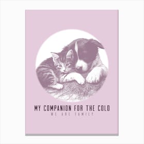 My Companion For The Cold - Pet Graphics - dog, puppy, cat, cats Canvas Print