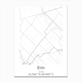 Erin,Canada Minimalist Map Canvas Print