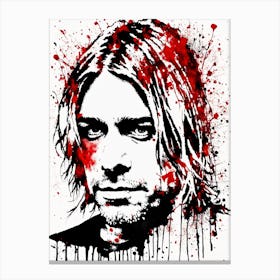 Kurt Cobain Portrait Ink Painting (29) Canvas Print