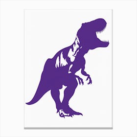 Purple T Rex Dinosaur Silhouette 2 Canvas Print