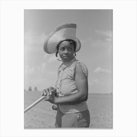 Untitled Photo, Possibly Related To New Madrid County, Missouri, Sharecropper Woman Filing Hoe In Cotton Field By Canvas Print
