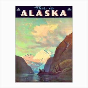 Alaska, Vintage Travel Poster Canvas Print