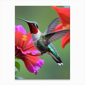 Male Ruby Throated Hummingbird-Reimagined 13 Canvas Print