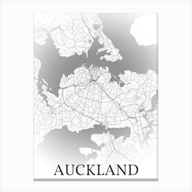 Auckland, New Zealand, City Map, Black And White Fade Design Toile