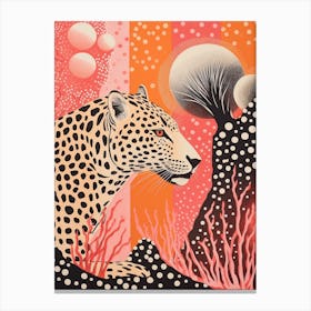 Cheetah Pink & Orange 2 Canvas Print