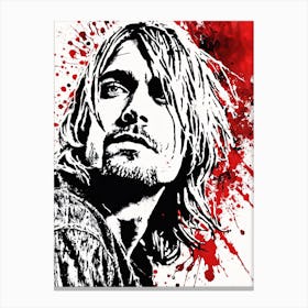 Kurt Cobain Portrait Ink Painting (4) Canvas Print