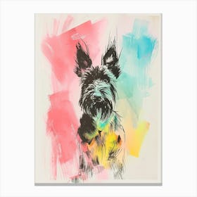 Pastel Briard Dog Line Illustration 1 Canvas Print
