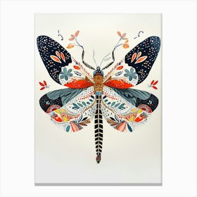 Colourful Insect Illustration Firefly 8 Canvas Print