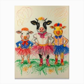 Cows In Tutus Canvas Print